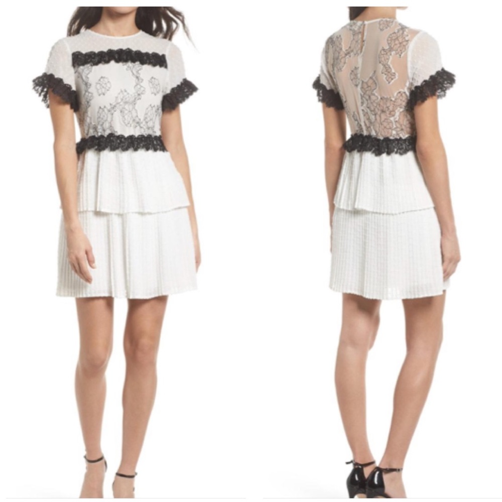 Foxiedox Melita Tiered Lace Dress In White